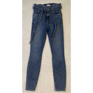 Alice and Olivia Good Paperbag Waist Skinny Jeans Size 24 In Naughty But Nice